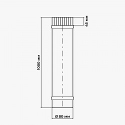 Труба 1 м BLACK из нержавеющей стали AISI 430 толщиной 0.5 мм