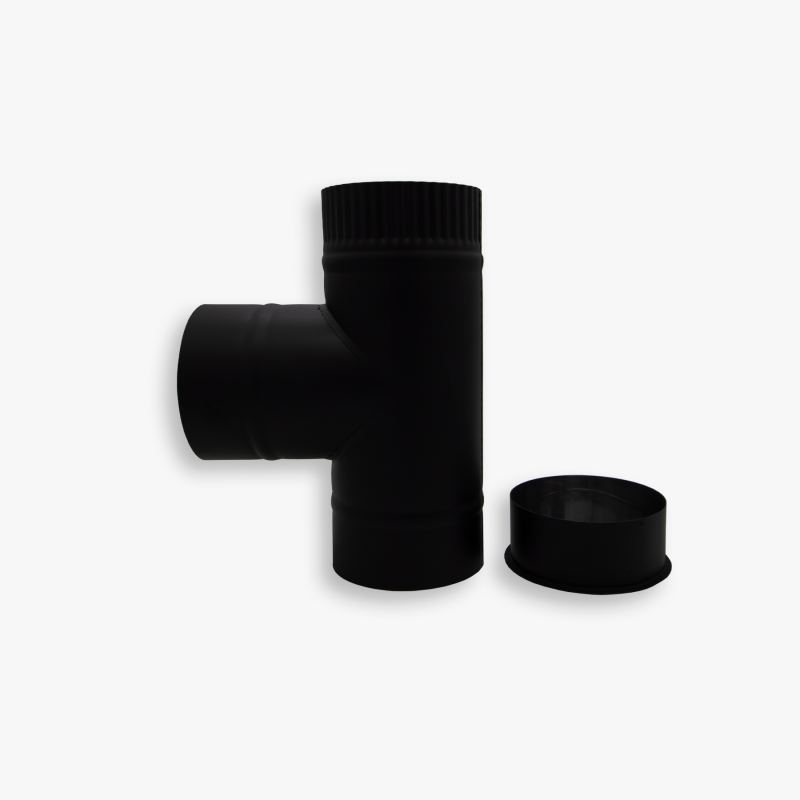 Тройник с заглушкой BLACK из нержавеющей стали AISI 430 толщиной 0.5 мм